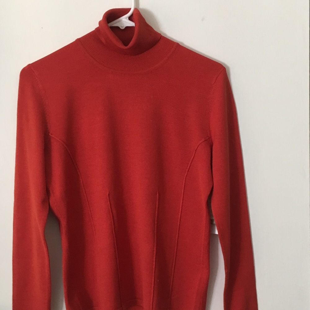 Doncaster Turtle Neck Sweater Orange Silk Blend
